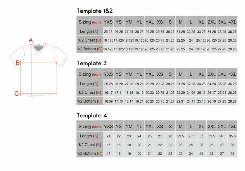 Baseball Jersey size chart - Stone Sports Wear