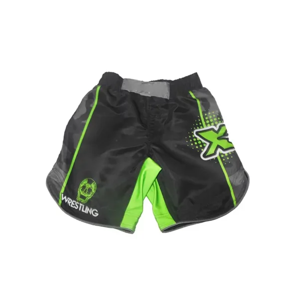 Custom Traditional black and green Mma shorts