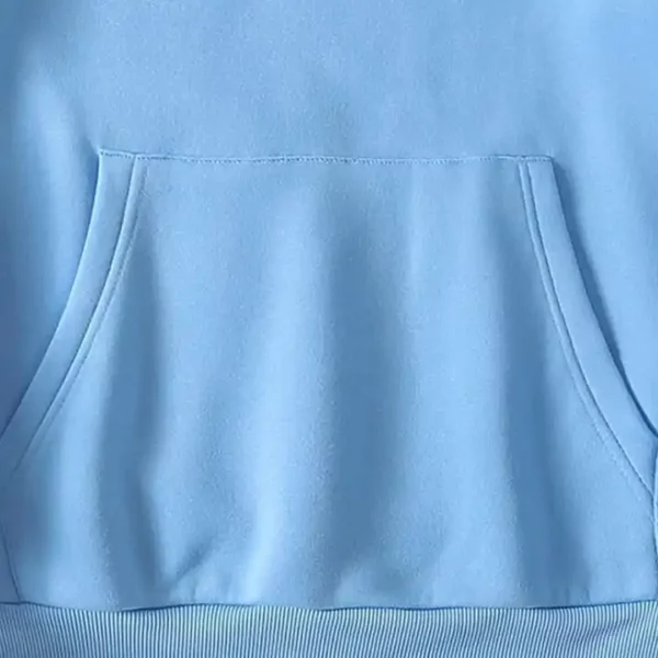 Custom Top Quality Cotton Fashion baby blue hoodie pocket