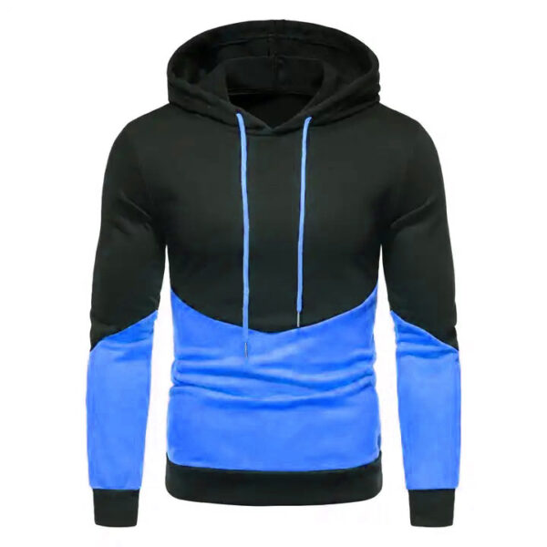 Custom Zipper Fashion Long Sleeve Black and Blue Hoodies