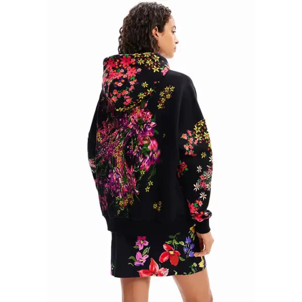 Custom All-over Print Multi-color Floral Hoodie Women's Sweatshirt back