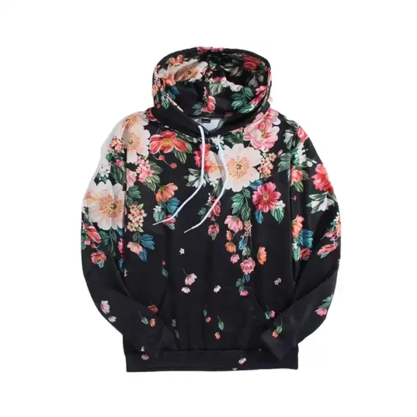Custom Allover Floral Print Pouch Pocket Best Quality Hoodies