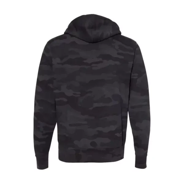 Custom Sublimated Camo Black Pullover Hoodies for Men back