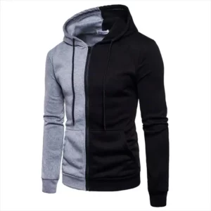 Custom dark gray and black cotton grey hoodies