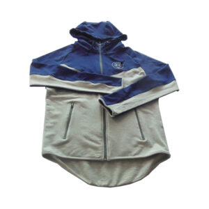 Customized dark blue gray cotton hoodie with pockets