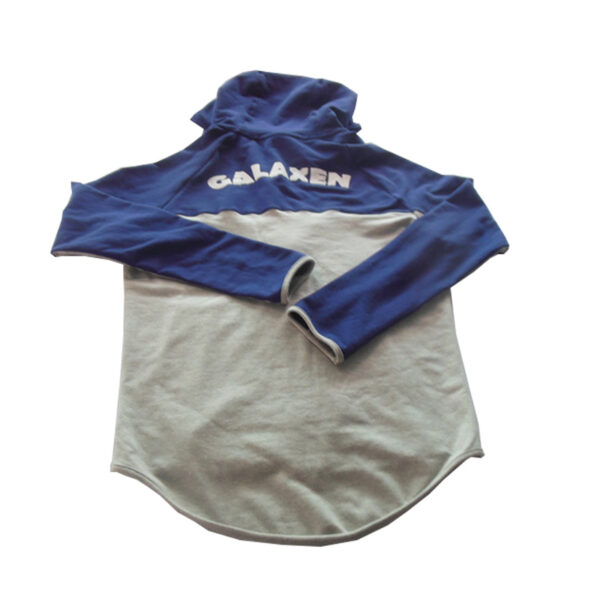 Customized dark blue gray cotton hoodie with pockets