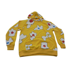 Customized yellow background egg pattern cotton hoodie