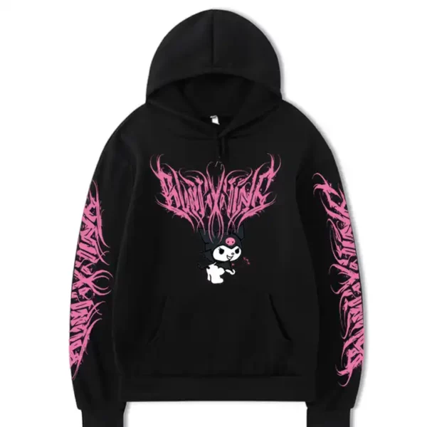 100% Cotton Couples Customized Fashion Black and pink Hoodies