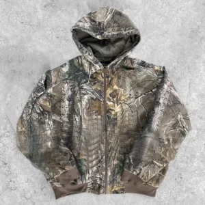Vintage printing camouflage zip up camo full zip hoodie for men