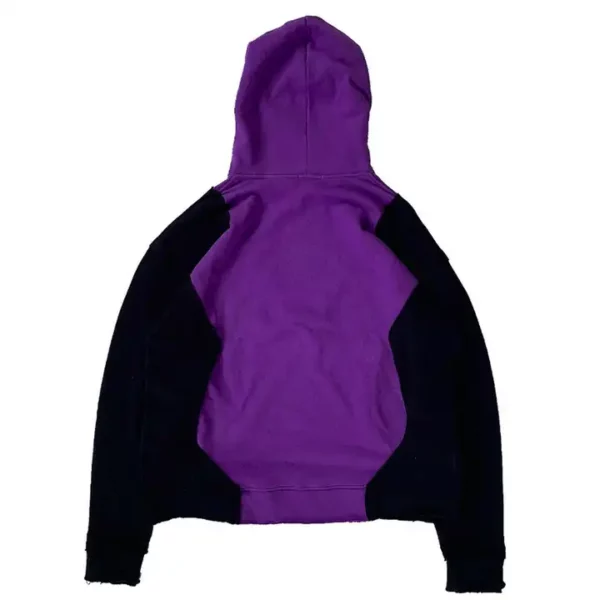 custom embroidery black and purple cotton hoodie 2