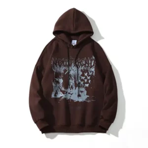 OEM Wholesale Graphic Brown Mens Hoodies Sweatshirt
