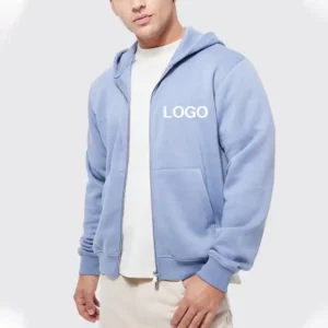 Streetwear vendors custom mens thick zip up embroidery hoodies