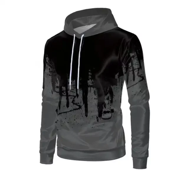 Graphic Hip Hop Streetwear Black and Grey Custom Sublimation Hoodies