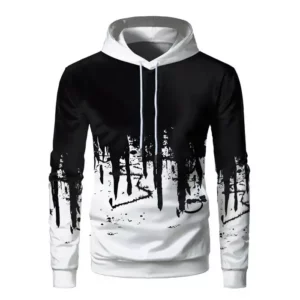 Graphic Hip Hop Streetwear Black and White Custom Sublimation Hoodies