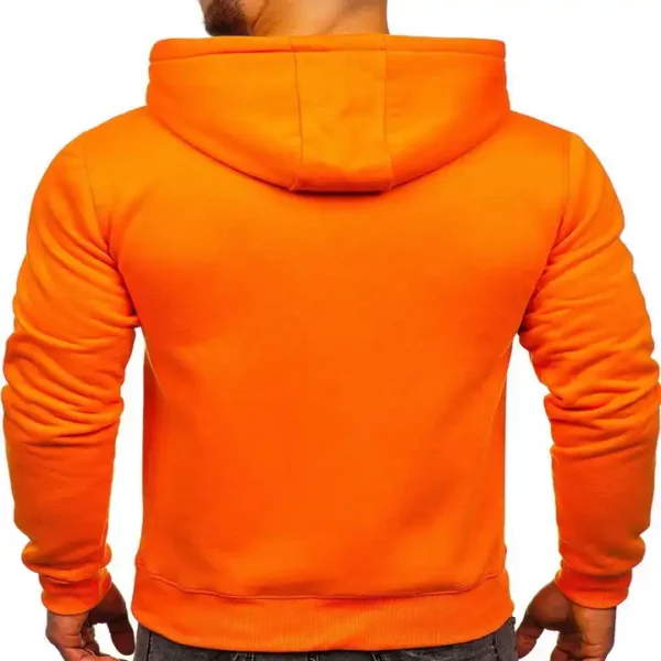 Customized Orange Mens Hoodies With Pockets 1