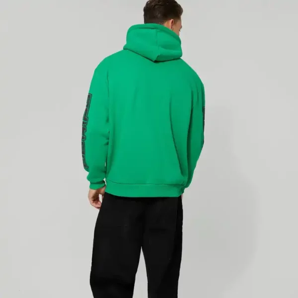 Wholesale Custom Green Graphic Zip up Athletic Hoodies