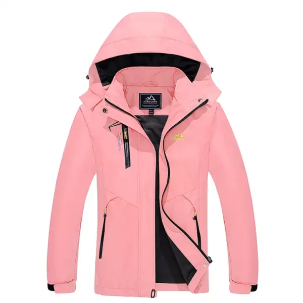 pink Hiking Embroidered Lightweight Waterproof zip up Hoodies
