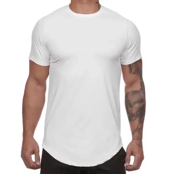 Custom Blank Fitted Polyester Quick Dry Gym Sport T Shirt 03