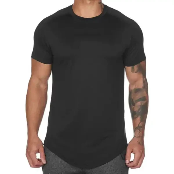 Custom Blank Fitted Polyester Quick Dry Gym Sport T Shirt 04