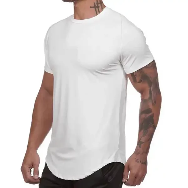 Custom Blank Fitted Polyester Quick Dry Gym Sport T Shirt 05