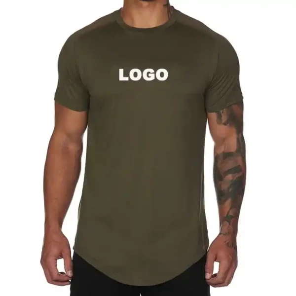 Custom Blank Fitted Polyester Quick Dry Gym Sport T Shirt