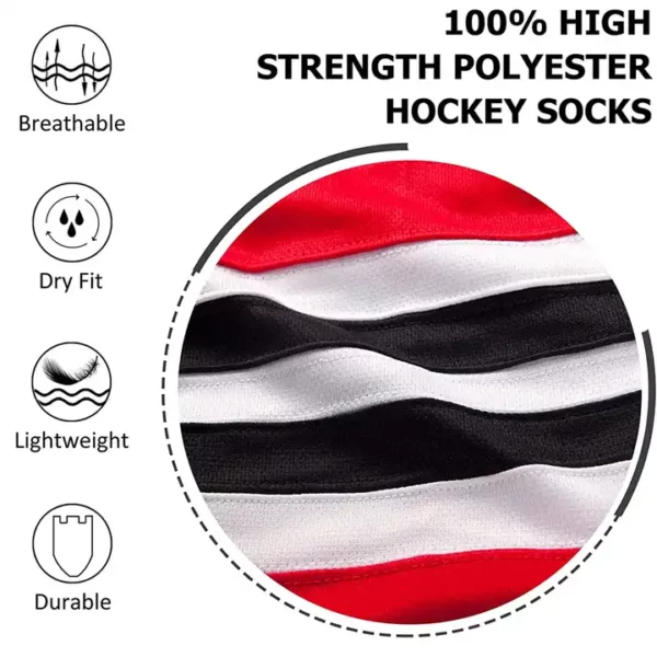 Custom Full sublimation senior skate knit Canada Hockey socks 02