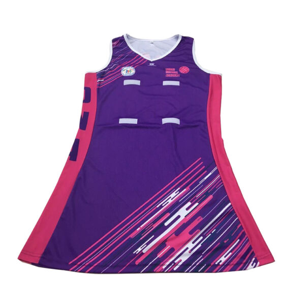 Custom Number Digital Print 100% Polyester Team Netball Dress