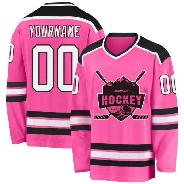 Custom Your Name Number TrainingIce Pink Hockey Jersey