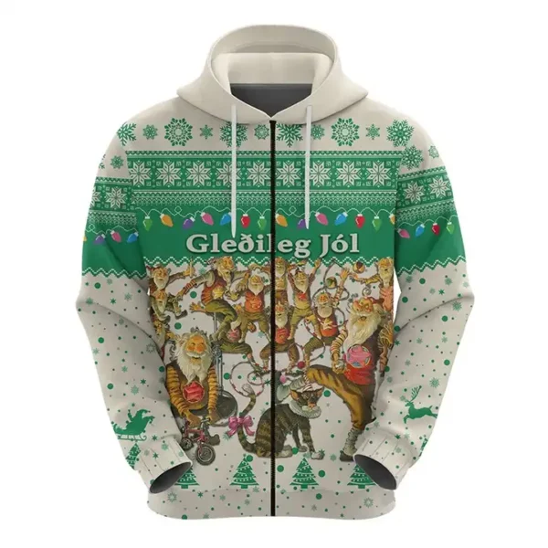 Green and white OEM High Quality All Over Printing 100 Polyester Hoodies For Men