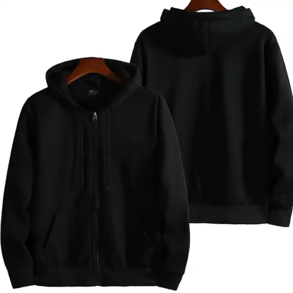 black Wholesale Custom Blank Zipper Up Hoodies for business