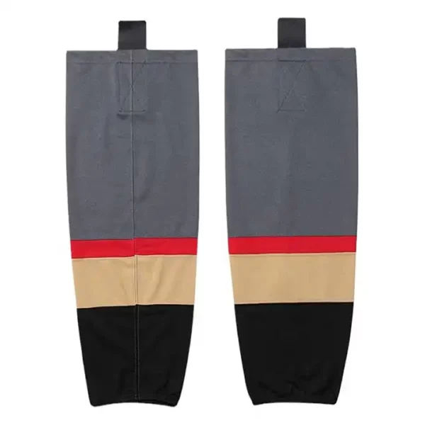 grey black red Custom Made New design sublimation ice hockey socks builder
