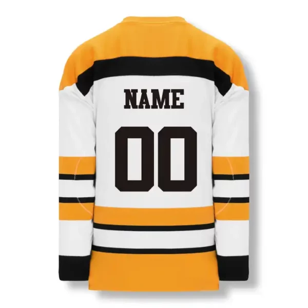 yellow and white Customizable made sublimated practice league ice hockey jerseys